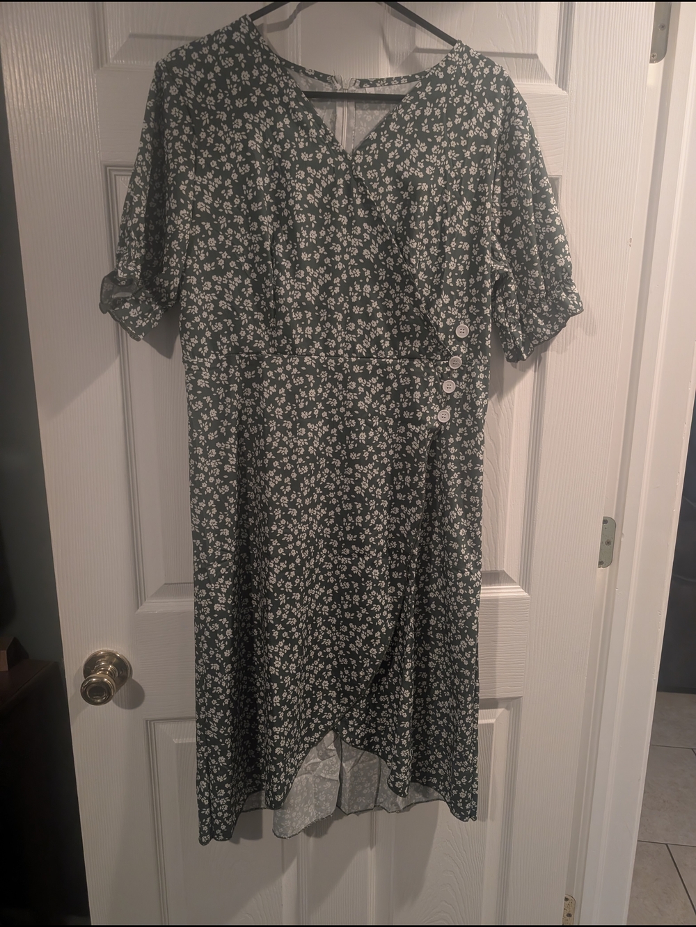 Floral Wrap Midi Dress in Sage Green (Pick Any 2 Items-Pay For One)